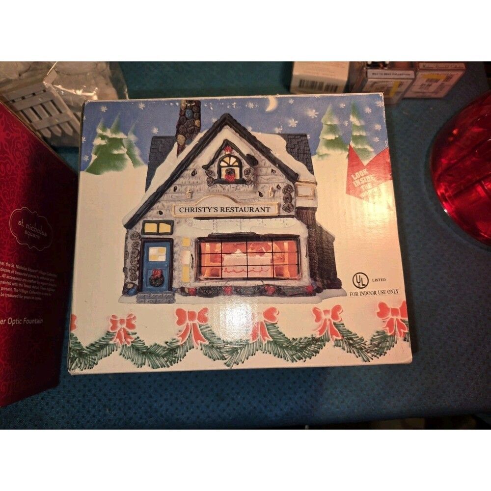 Holiday Style Lighted Hand Painted Home Christy Restaurant Christmas Village